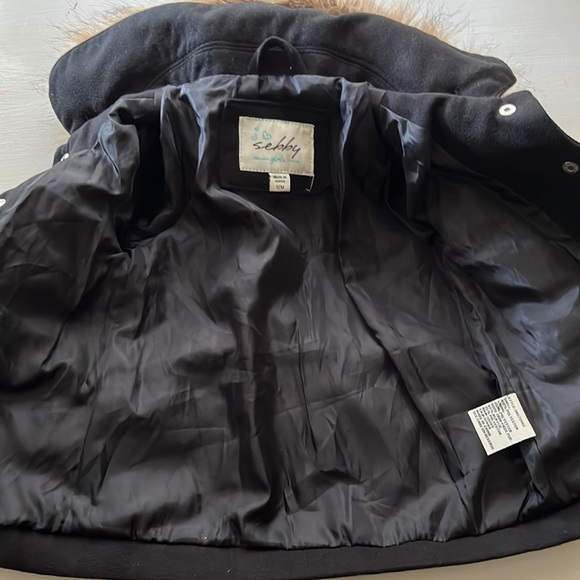Sebby Girls Toddler faux wool winter coat 12M - Picture 10 of 11